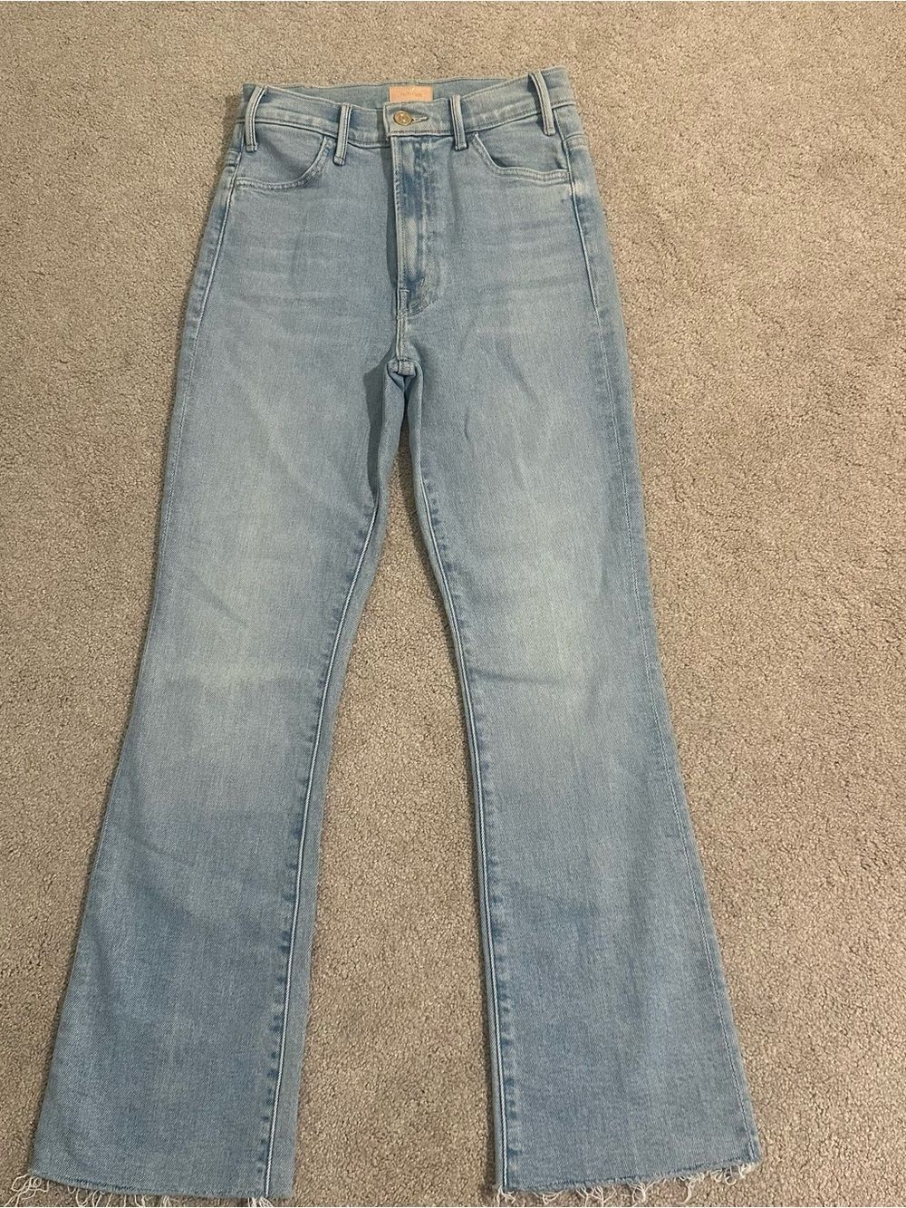 MOTHER jeans hustler ankle fray lost art wash light wash size 24 EUC
